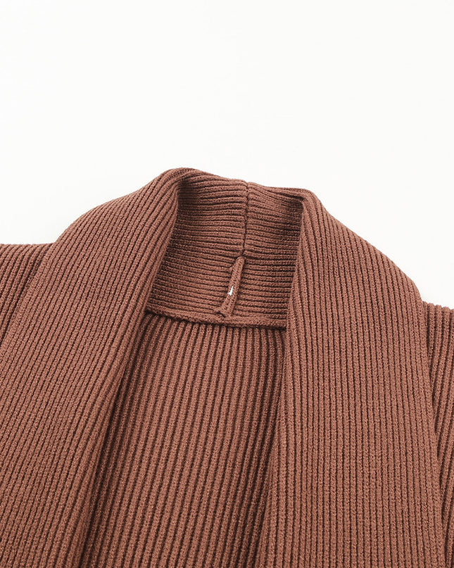 Tied Open Front Dropped Shoulder Cardigan