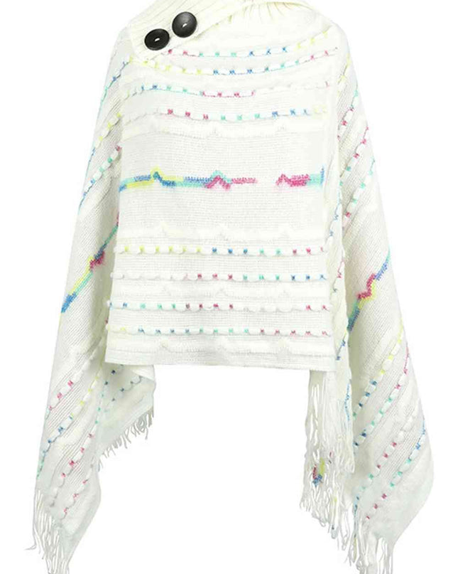 Cloak Sleeve Fringe Detail Poncho