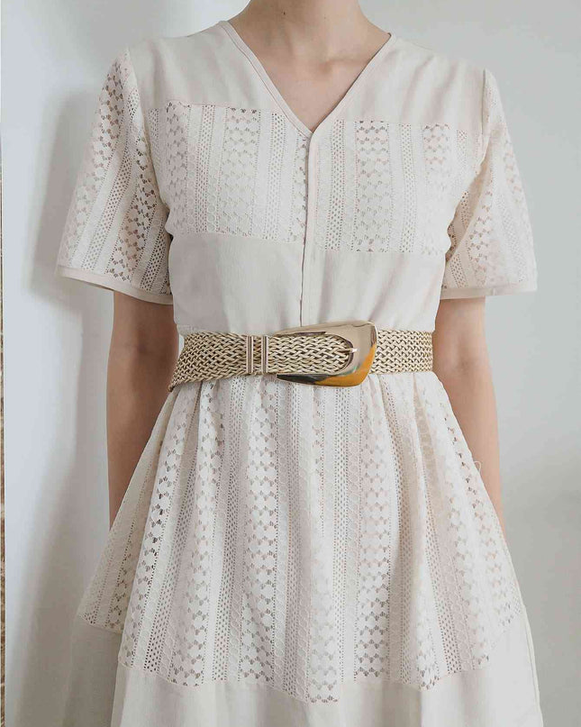 Irregular Buckle Braid Belt