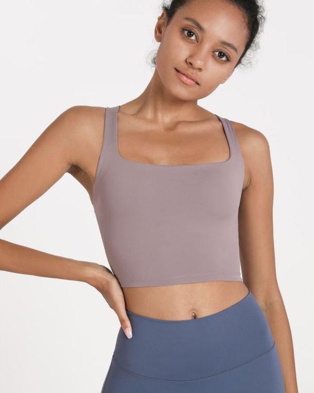 Crisscross Open Back Cropped Sports Cami