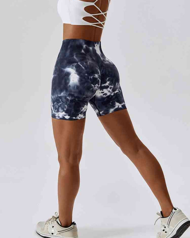 Tie Dye Wide Waistband Slim Fit Sports Shorts