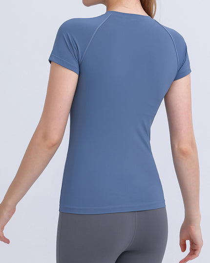 Round Neck Short Sleeve Active Top