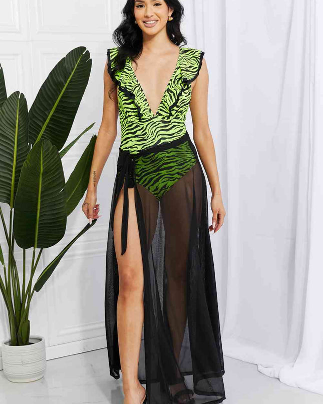 Marina West Swim Beach Is My Runway Mesh Wrap Maxi Cover-Up Skirt