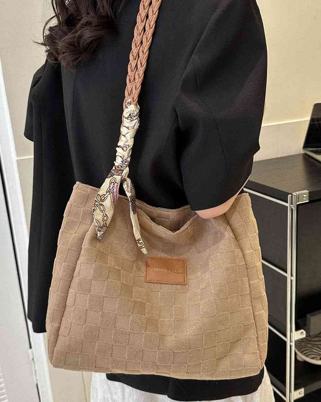 Braided Strap Polyester Tote Bag