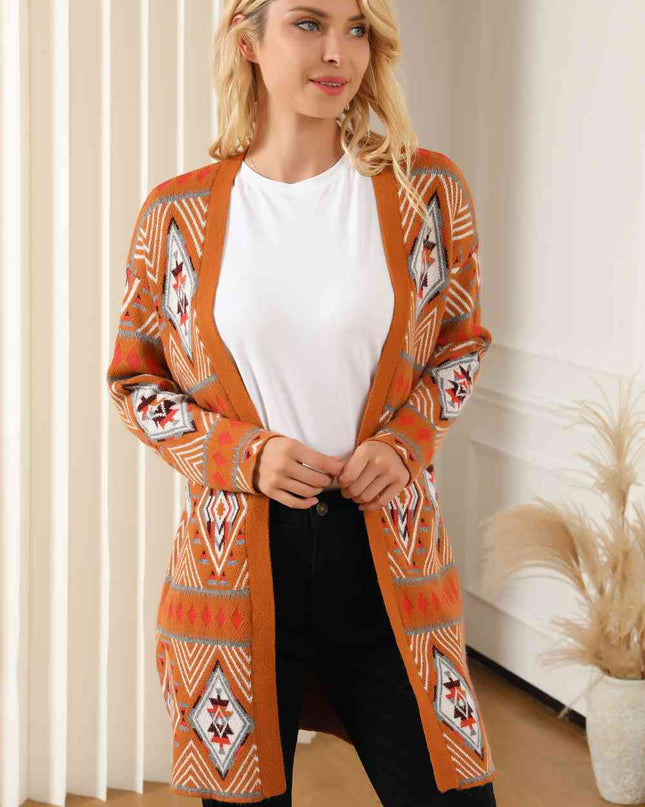 Printed Long Sleeve Cardigan