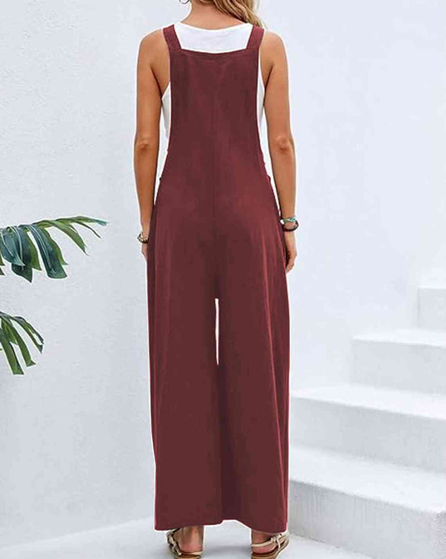 Full Size Wide Leg Overalls with Pockets