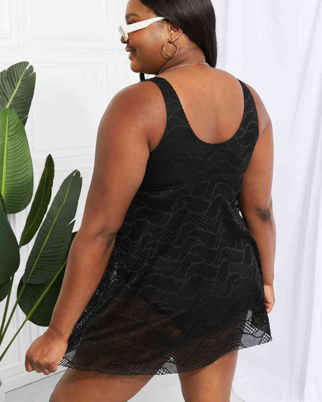 Full Size Twist Front Sleeveless Swim Dress