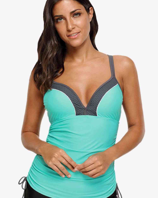 Contrast Sweetheart Neck Swim Cami