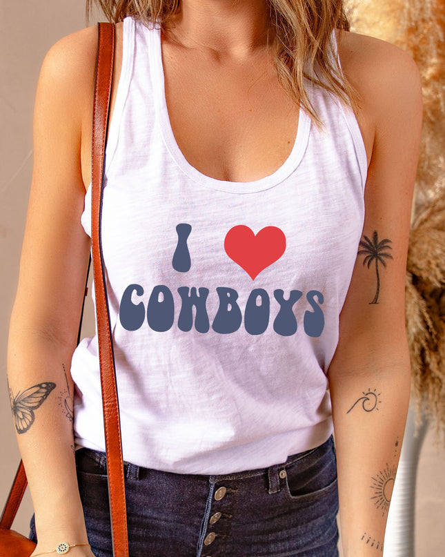 Graphic Scoop Neck Racerback Tank