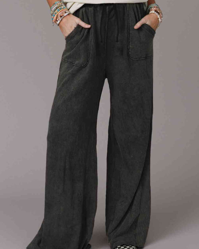 Wide Leg Pocketed Pants