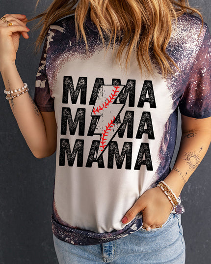Printed MAMA Graphic Round Neck Tee