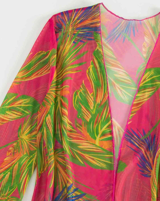 Botanical Print Tube Top, Swim Bottoms, and Cover Up Set
