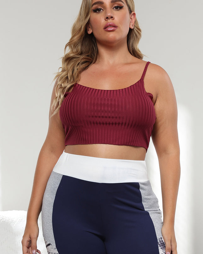 Plus Size Ribbed Spaghetti StrapTop
