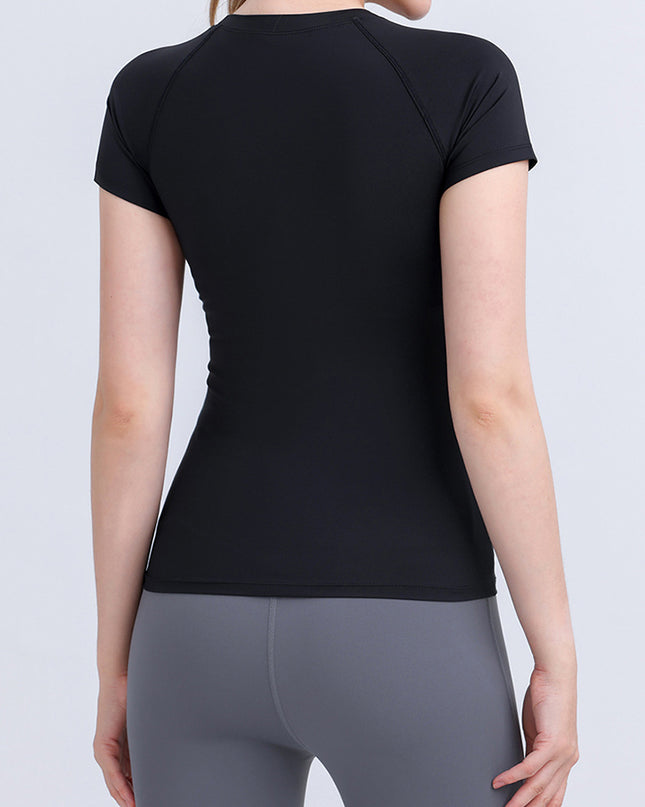 Round Neck Short Sleeve Active Top