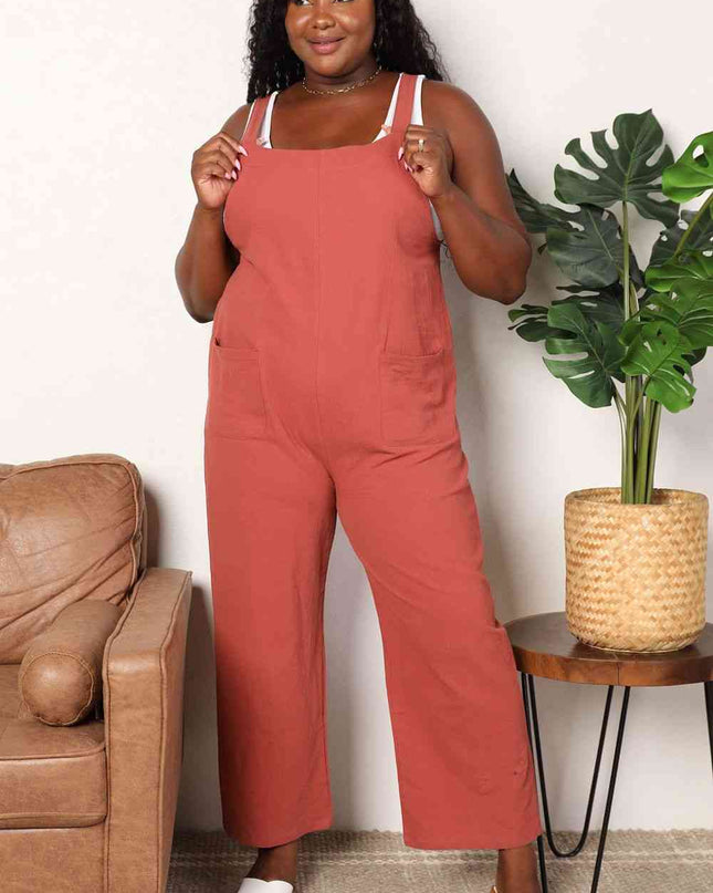 Double Take Wide Leg Overalls with Front Pockets