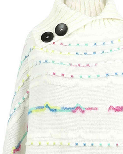 Cloak Sleeve Fringe Detail Poncho