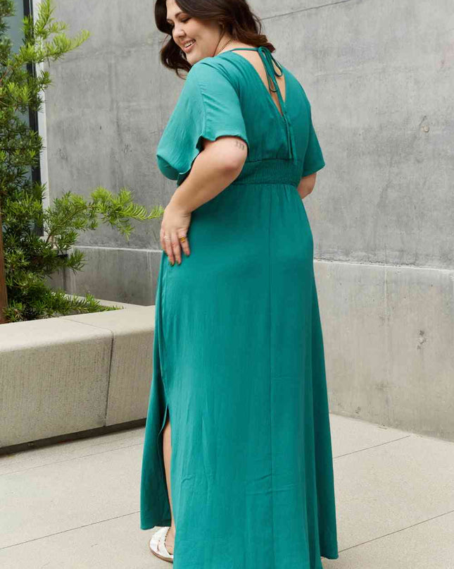 ODDI Full Size Woven Wrap Maxi Dress