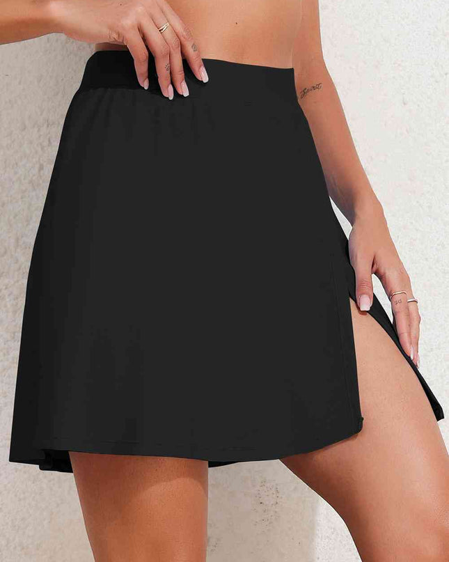 Slit Swim Skort with Pockets