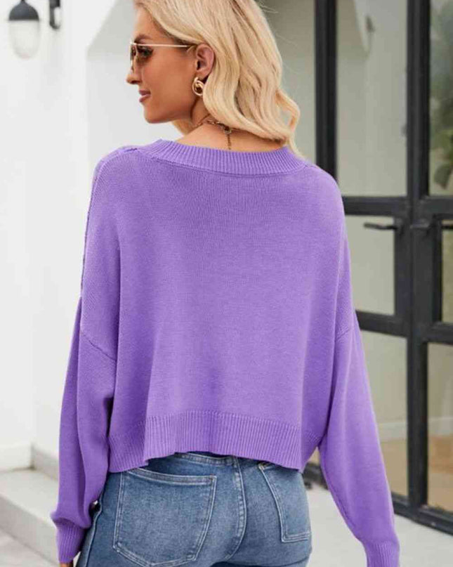 V-Neck Button Down Cardigan