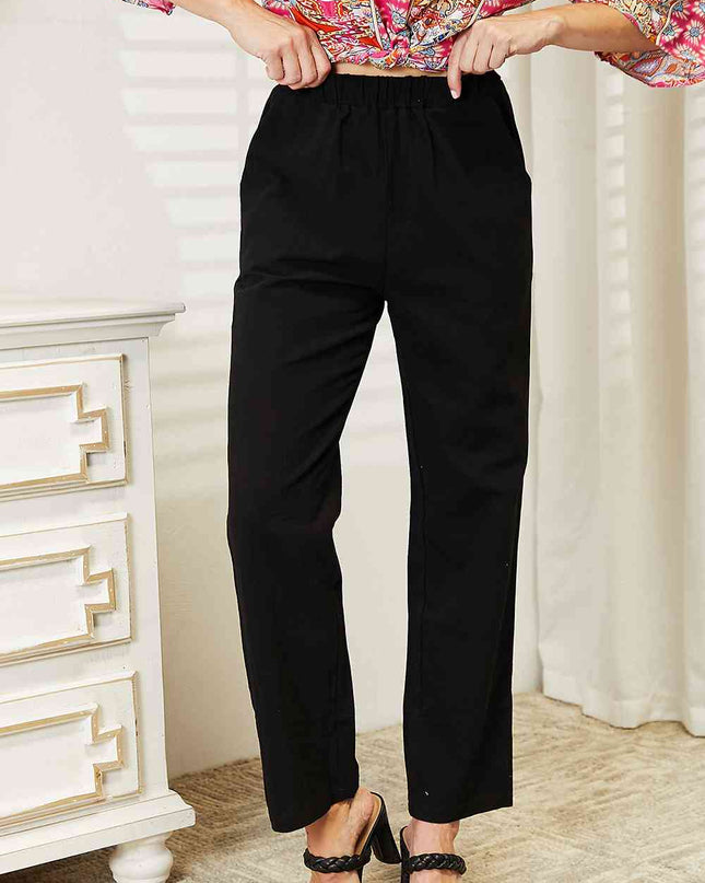 Double Take Pull-On Pants with Pockets