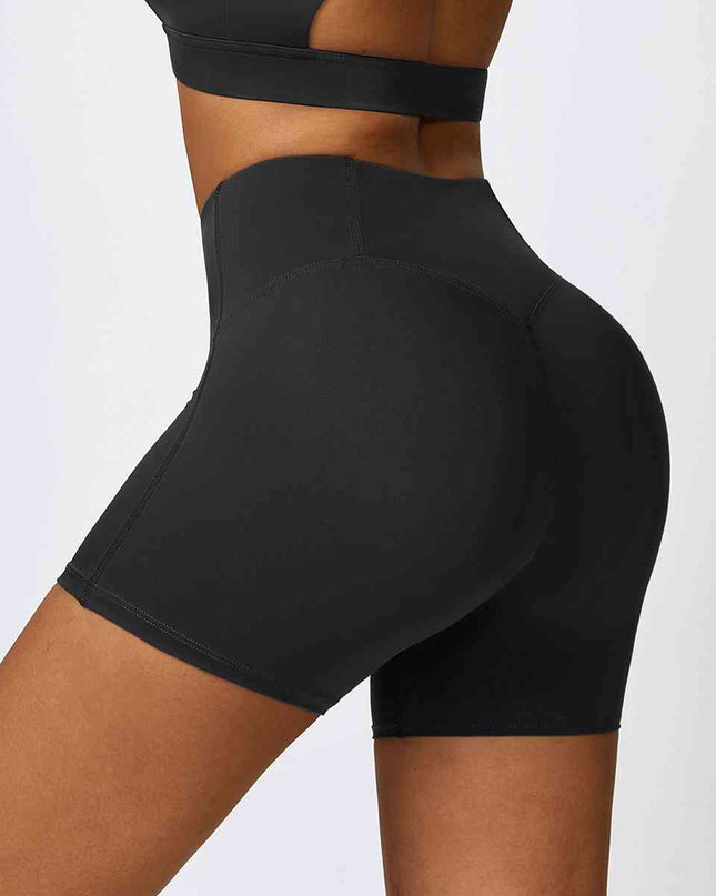 Wide Waistband Slim Fit Sports Shorts