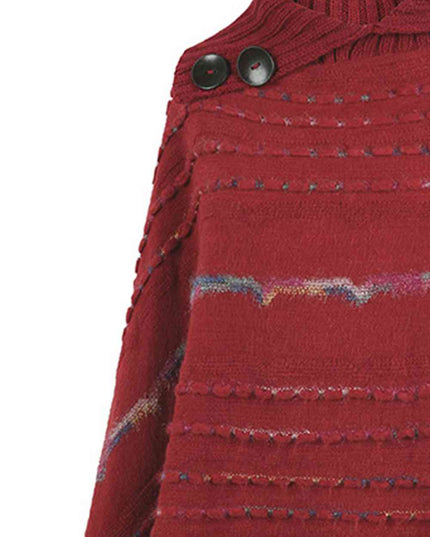 Cloak Sleeve Fringe Detail Poncho