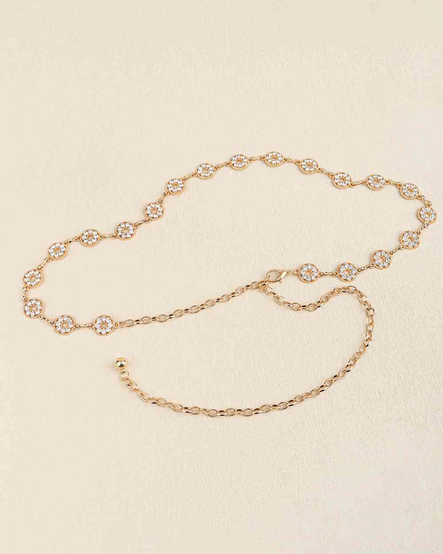 Rhinestone Decor Zinc Alloy Belt