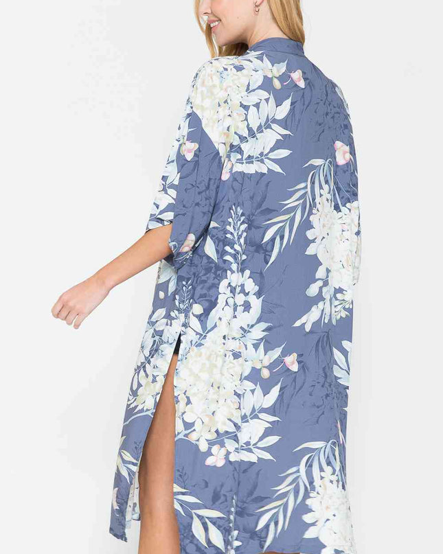 Justin Taylor Botanical Print Split Cover Up